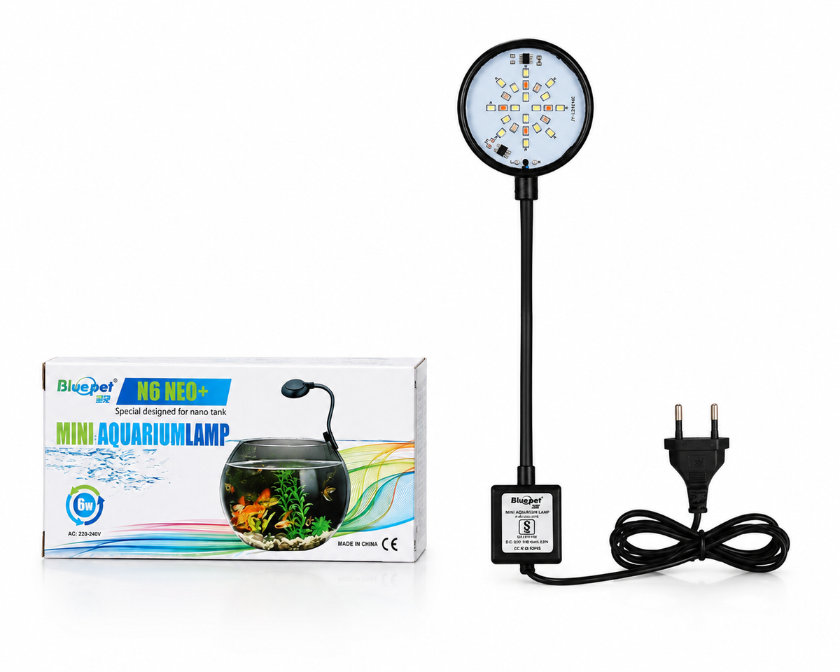 Aquarium Clamp Light 6W n6 neo+ | 360° Flexible Light for Fish Bowls & 1–2 Feet Tanks | Suitable for Betta Fish, Turtle & Planted Aquariums